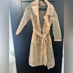 Jluxlabel Tan Mesh Trench Jacket